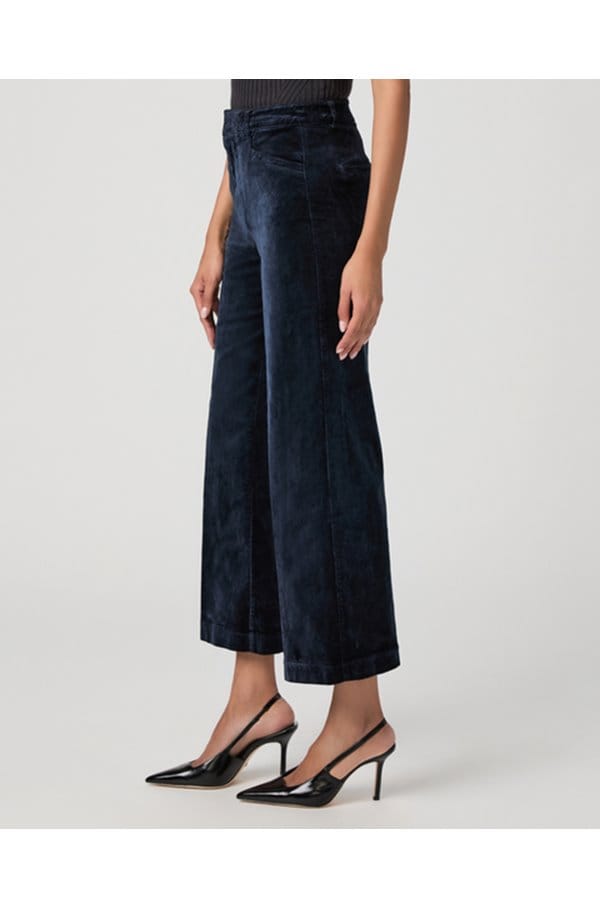 anessa wide jean in deep navy velvet
