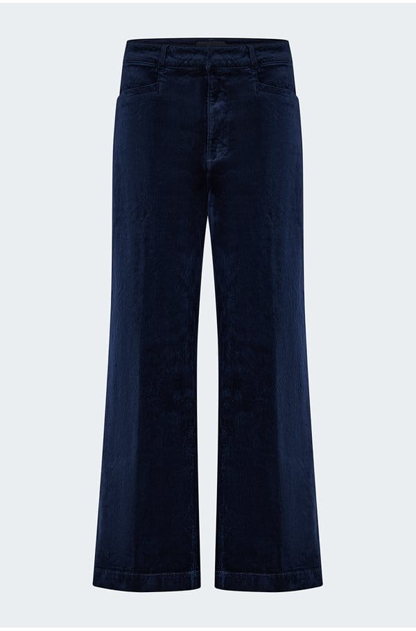 anessa wide jean in deep navy velvet