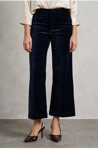 anessa wide jean in deep navy velvet