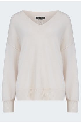 Pomelo Chunky V-Neck in White