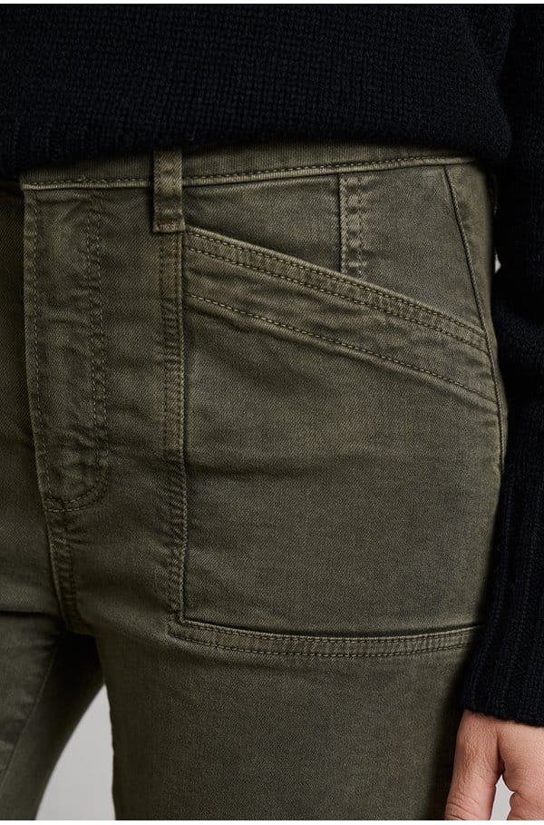 quincy ankle straight trouser in forester green