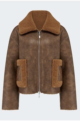 Vera Reversible Shearling Jacket in Tan