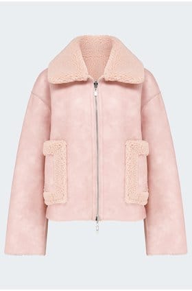 Vera Reversible Shearling Jacket in Pink