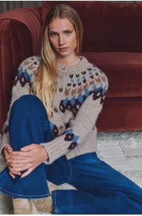 christina cardigan in oatmeal melange multi