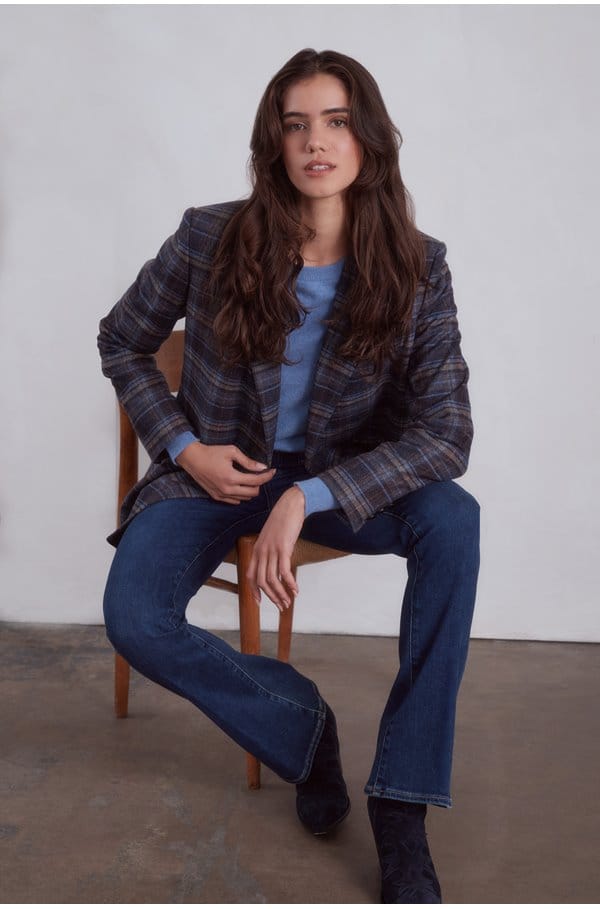 oria dickey jacket in blue multi