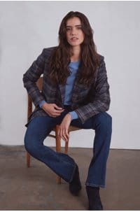 oria dickey jacket in blue multi