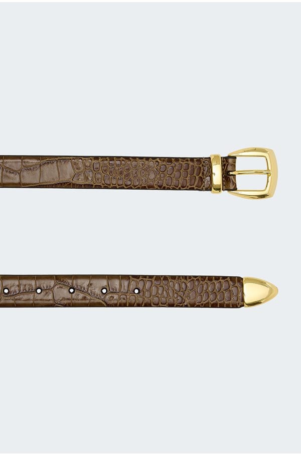 snake western belt in tan