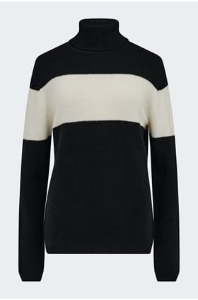 Ski Roll Neck in Black Cream