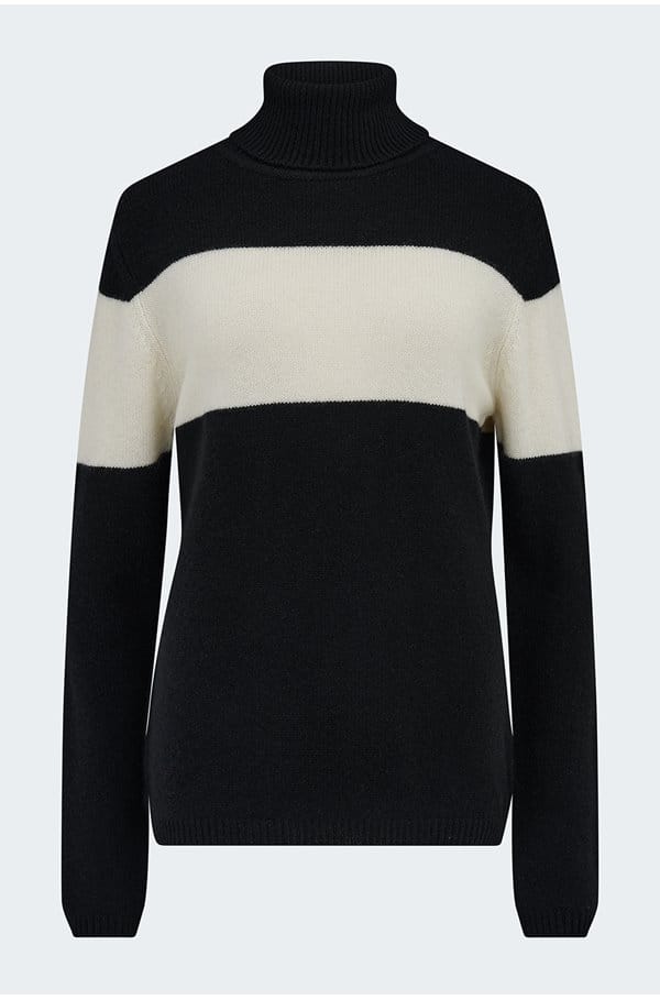 ski roll neck in black cream