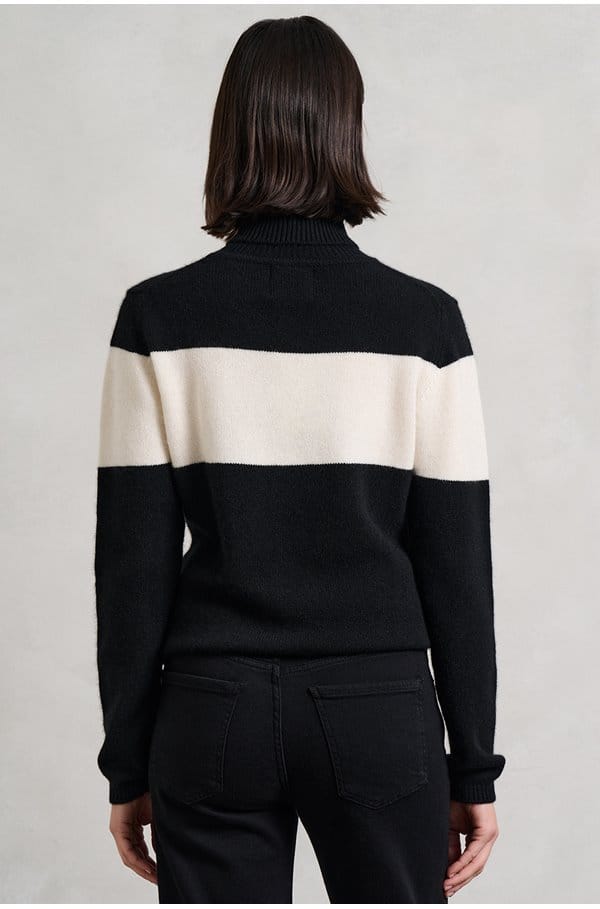 ski roll neck in black cream