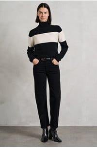 ski roll neck in black cream