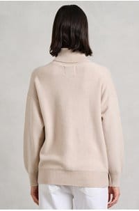 boyfriend button roll collar in bare beige
