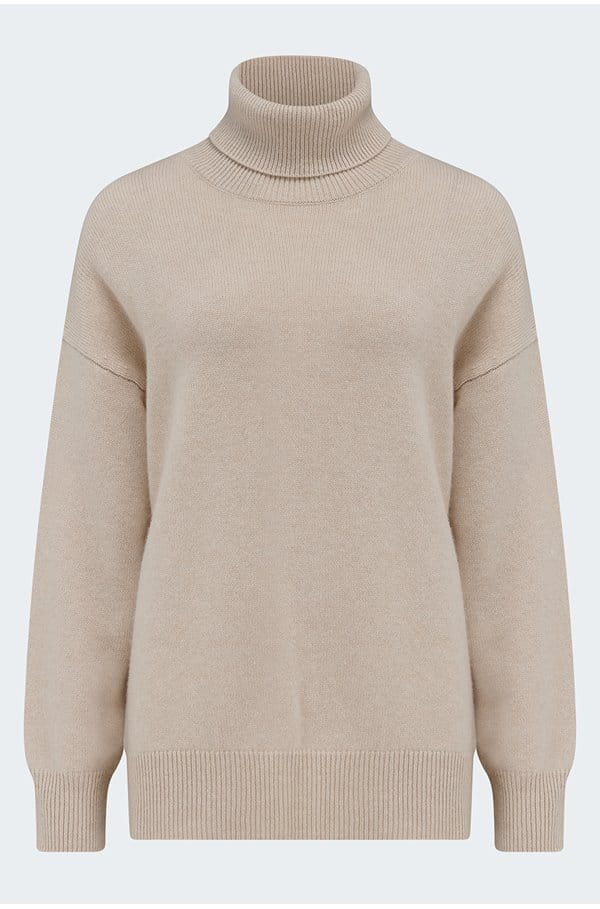 boyfriend button roll collar in bare beige