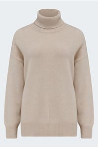 boyfriend button roll collar in bare beige
