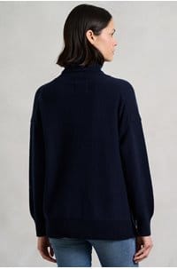 boyfriend button roll collar in navy