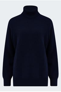 boyfriend button roll collar in navy