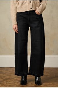 arellia ankle with undone hem in black void 