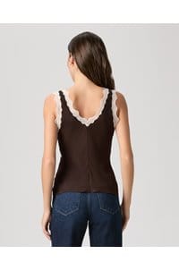 terezia top in chocolate ivory