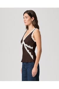 terezia top in chocolate ivory