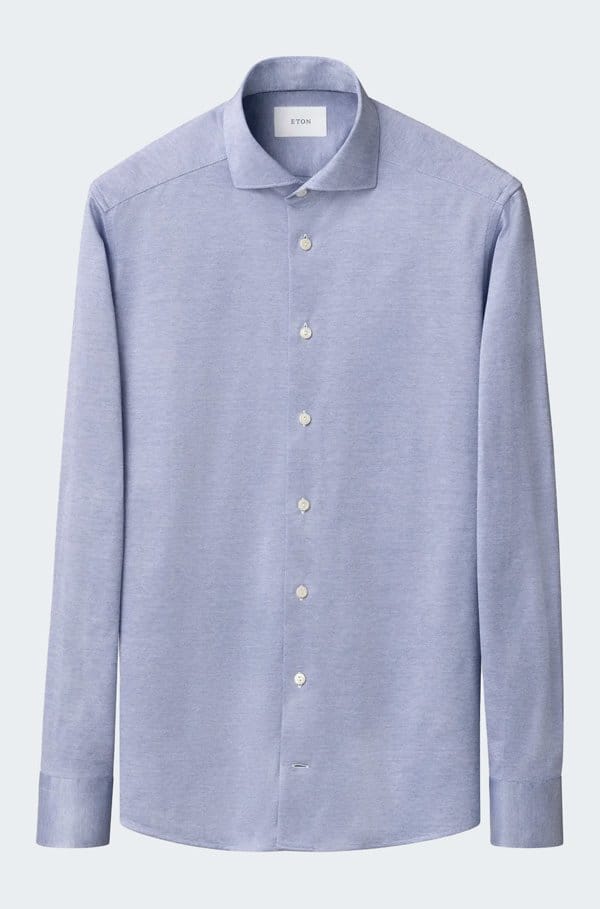 filo di scozia shirt in mid blue