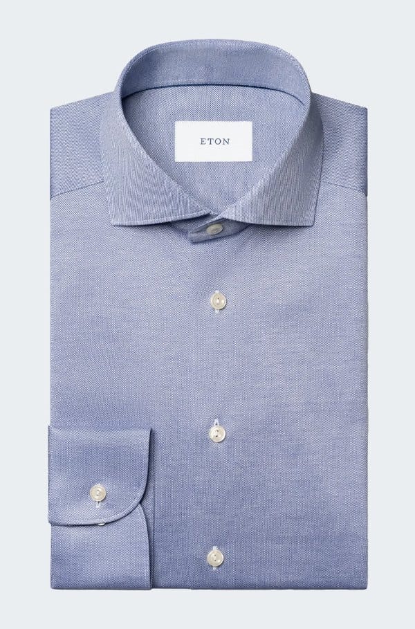 filo di scozia shirt in mid blue