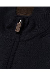 merino zip knit cardigan in blue