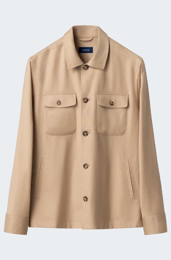 4 pocket overshirt in beige