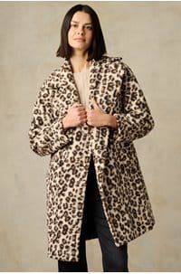 boucle coat in animal