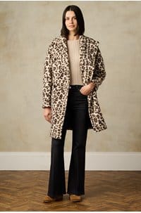 boucle coat in animal