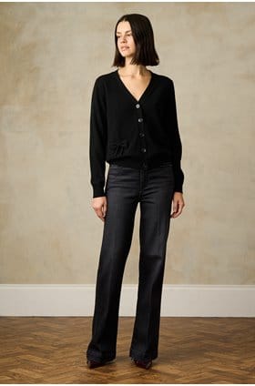 Leenah Wide Jean in Ink Black 