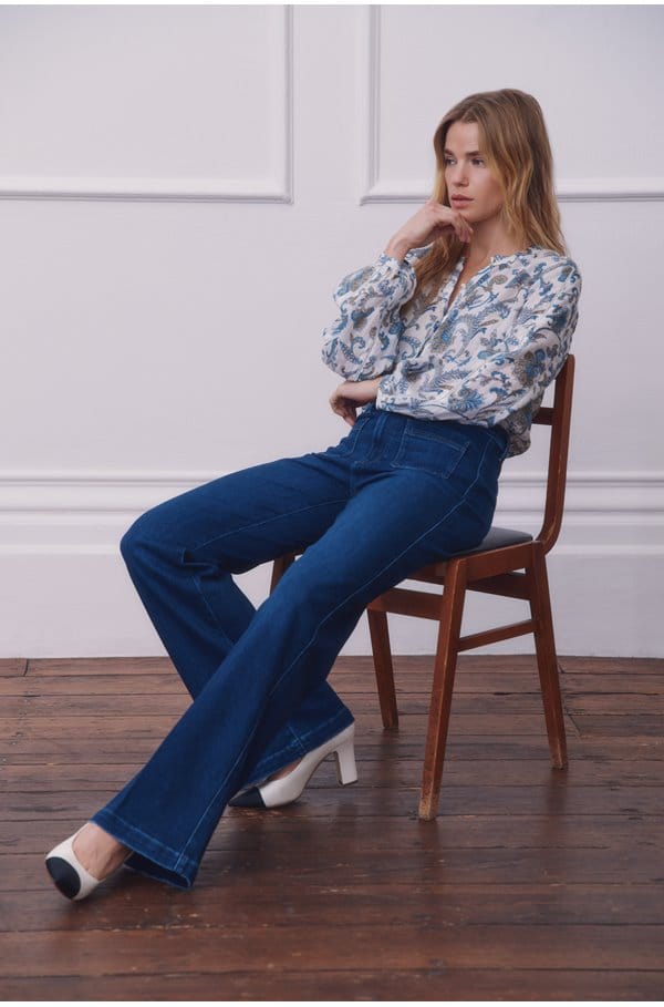 leenah wide jean with patch pockets in cambres