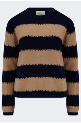 Broken Stripe Crew in Navy Sandstone