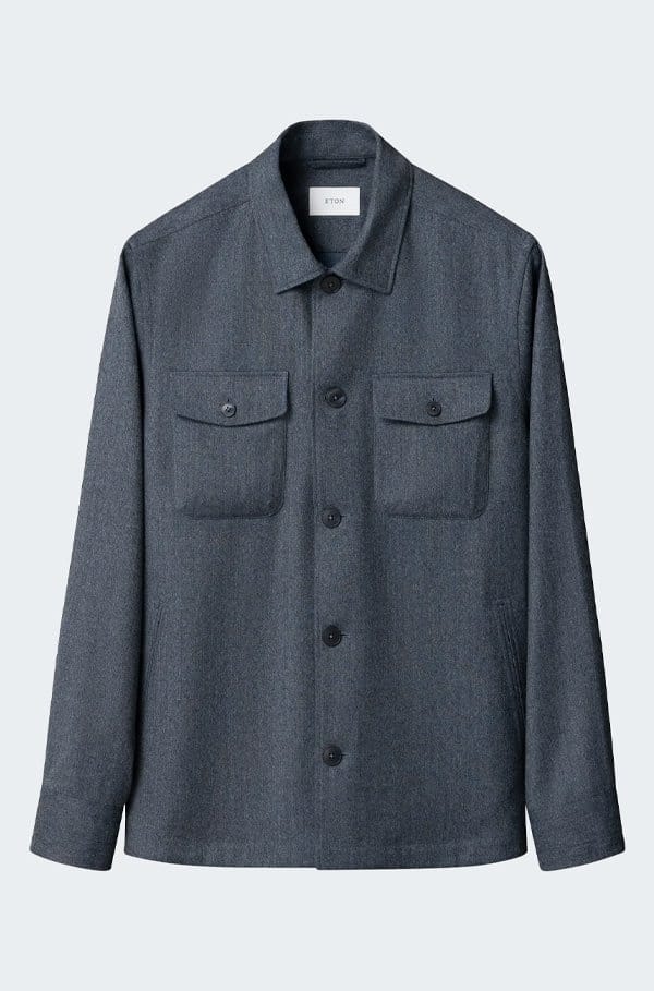 4 pocket overshirt in blue