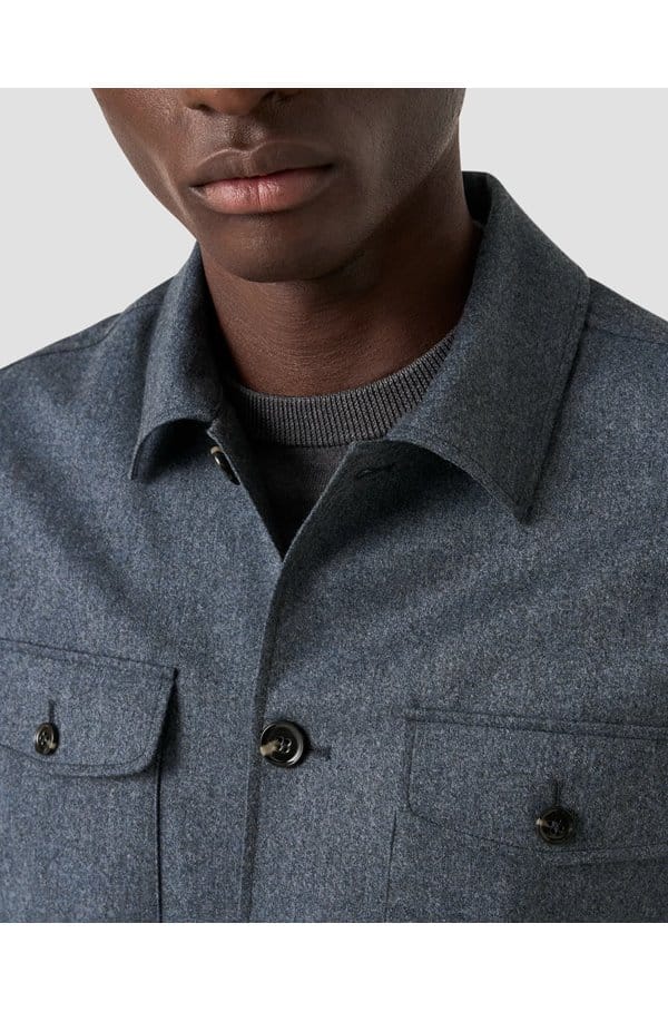 4 pocket overshirt in blue