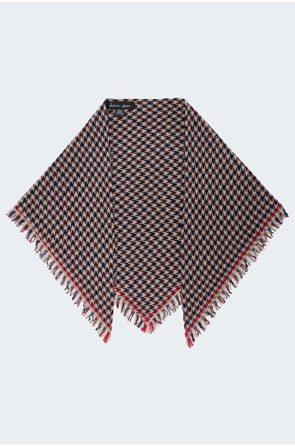 maho scarf in wheat burgundy red 