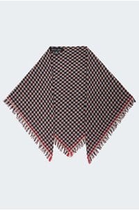 maho scarf in wheat burgundy red 