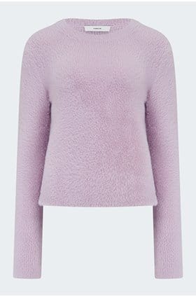 Eyelash Crew Neck Sweater in Iris Quartz