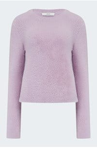 eyelash crew neck sweater in iris quartz