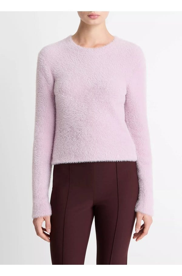 eyelash crew neck sweater in iris quartz