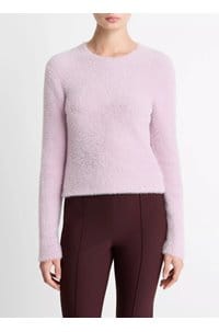 eyelash crew neck sweater in iris quartz