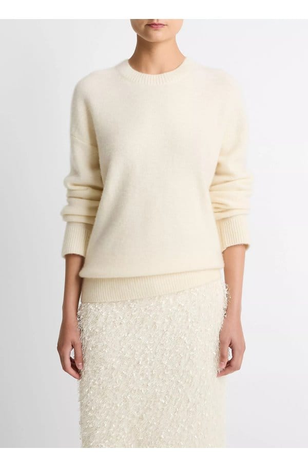 boiled cashmere crew in off white