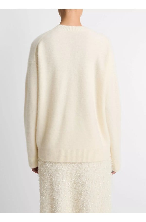 boiled cashmere crew in off white