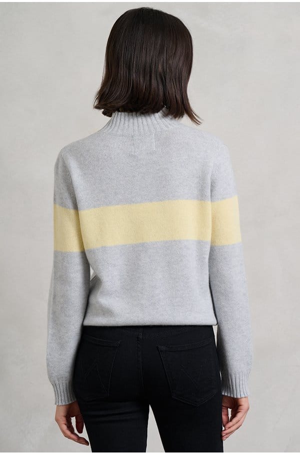 one stripe turtleneck in super grey sorbet