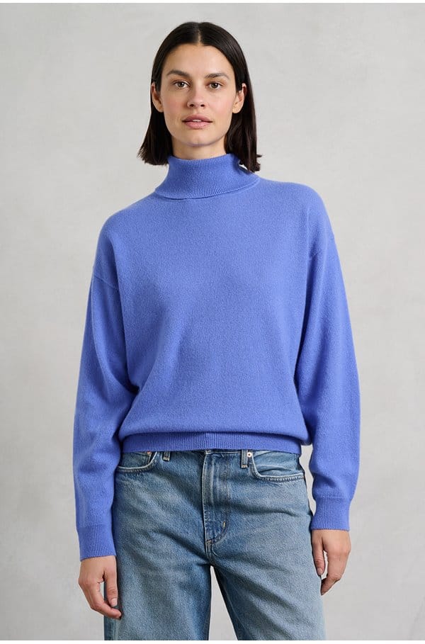 malibu roll neck knit in tide