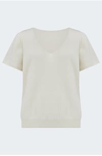 biarritz knitted tee in chalk