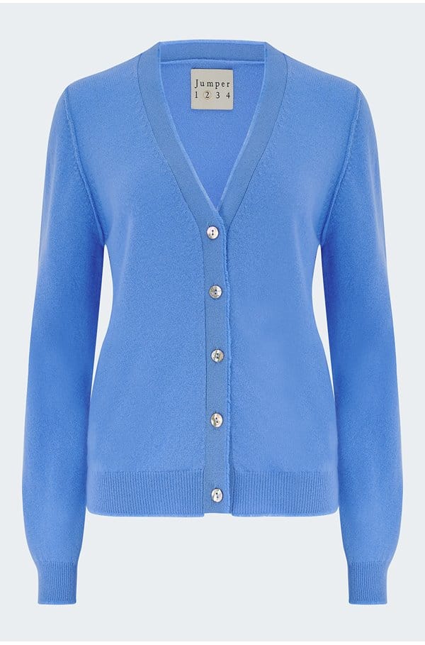 distressed v neck cardi in skylar