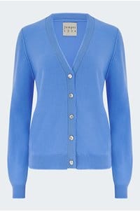 distressed v neck cardi in skylar