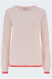 little stripe crew in powder puff lily cerise