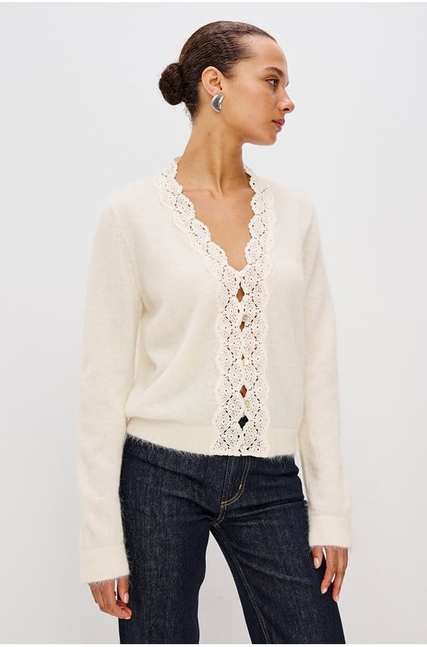 mer cardigan in ivory