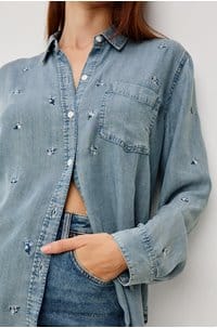 ingrid shirt in blue blossoms